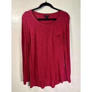 Woman's Tribal Brand Long Sleeve Pink Shirt Layering Activewear‎ Scoop Neck Sz M